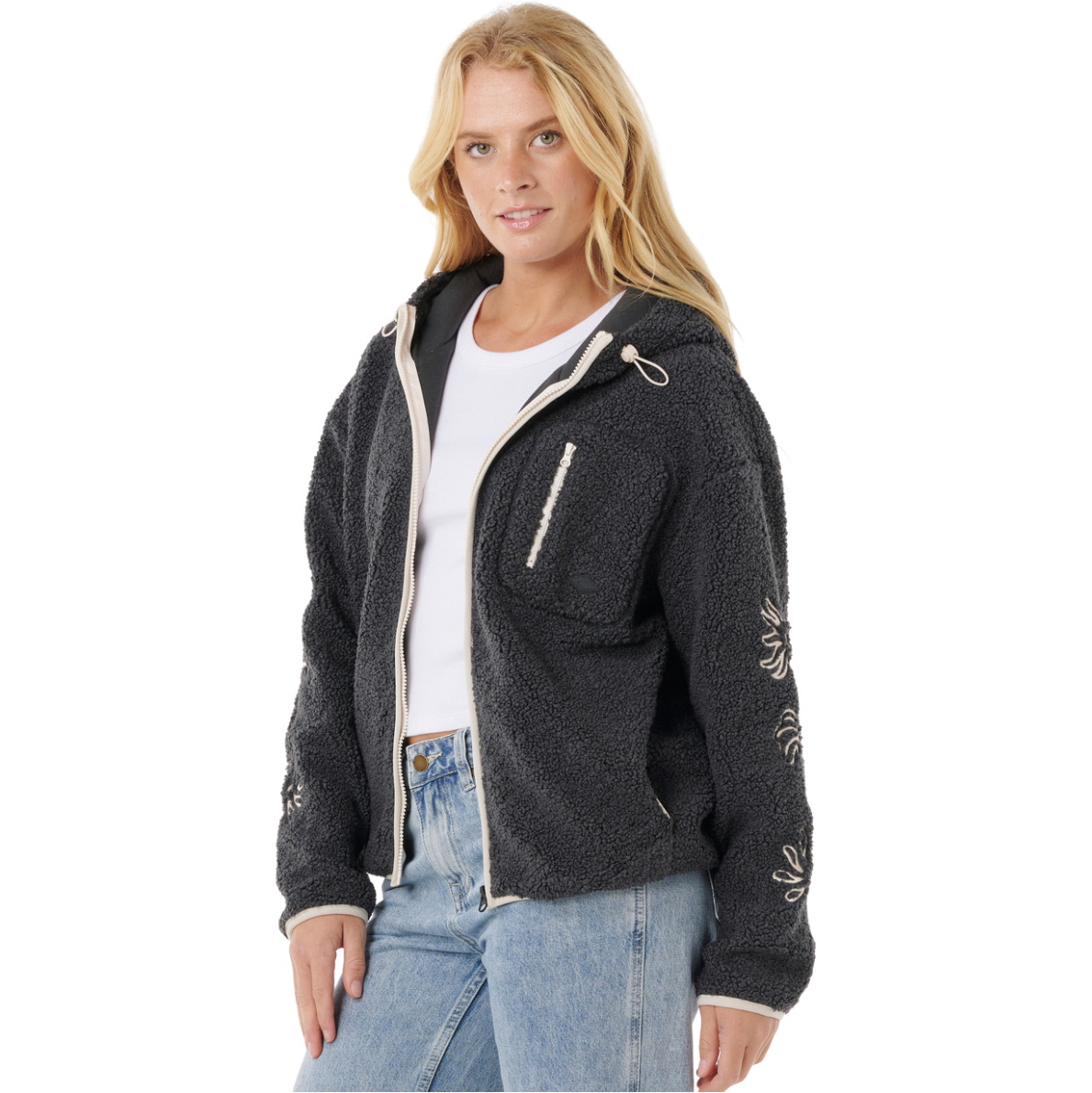 2025 Rip Curl Womens Pacific Rider Polar Fleece 09YWFL - Noir